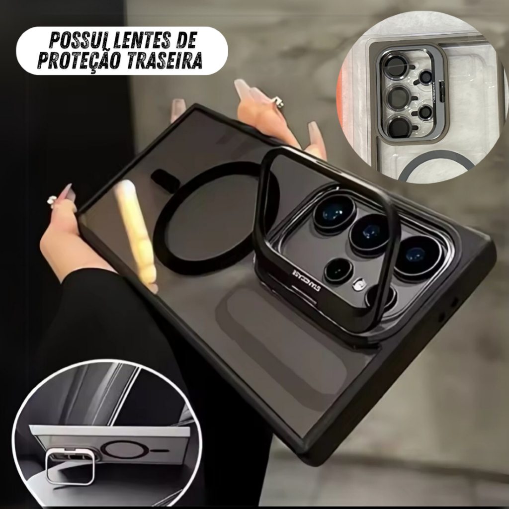 Capa Capinha Magnética indução lentes protetoras suporte c/ S25 Ultra S24 S23 S24fe S23fe Ultra Plus em Oferta na Shopee