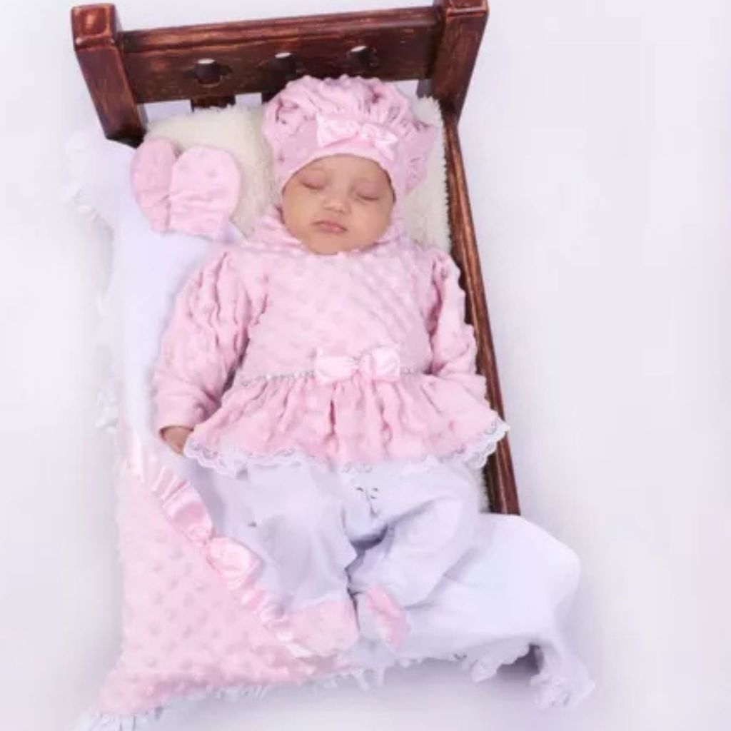 Saída Maternidade Para Bebê Booble Soft 4 Peças Quentinha em Oferta na Shopee