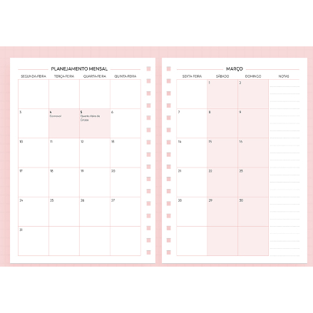 Refil / Miolo de Planejador Mensal - Ideal para Caderno de Disco / Fichário em Oferta na Shopee