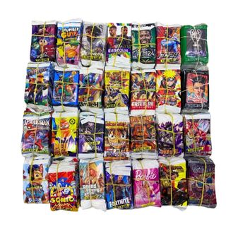 Kit 200 Cards Figurinhas Com 50 Pacotinhos Para Bater Bafo Trocar Cartas Variados