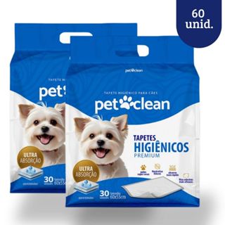 Kit 2 Tapetes Higiênicos para Cachorros 60 unidades Pet Clean Alta Absorção em Oferta na Shopee