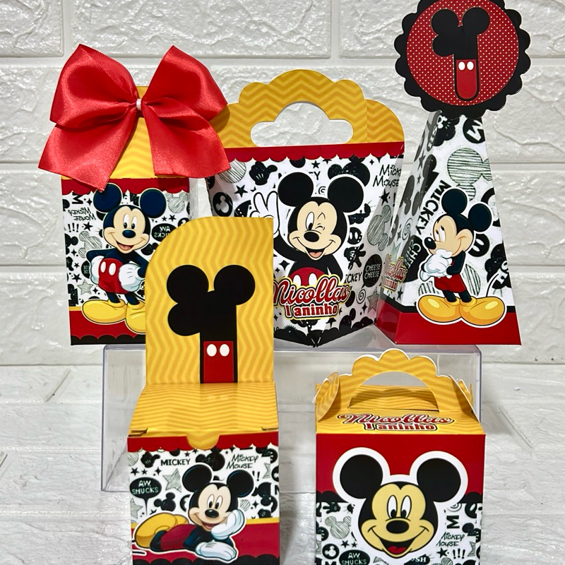 Personalizados Mickey - kit festa - lembrancinha - aniversario - caixinhas personalizadas - festa infantil