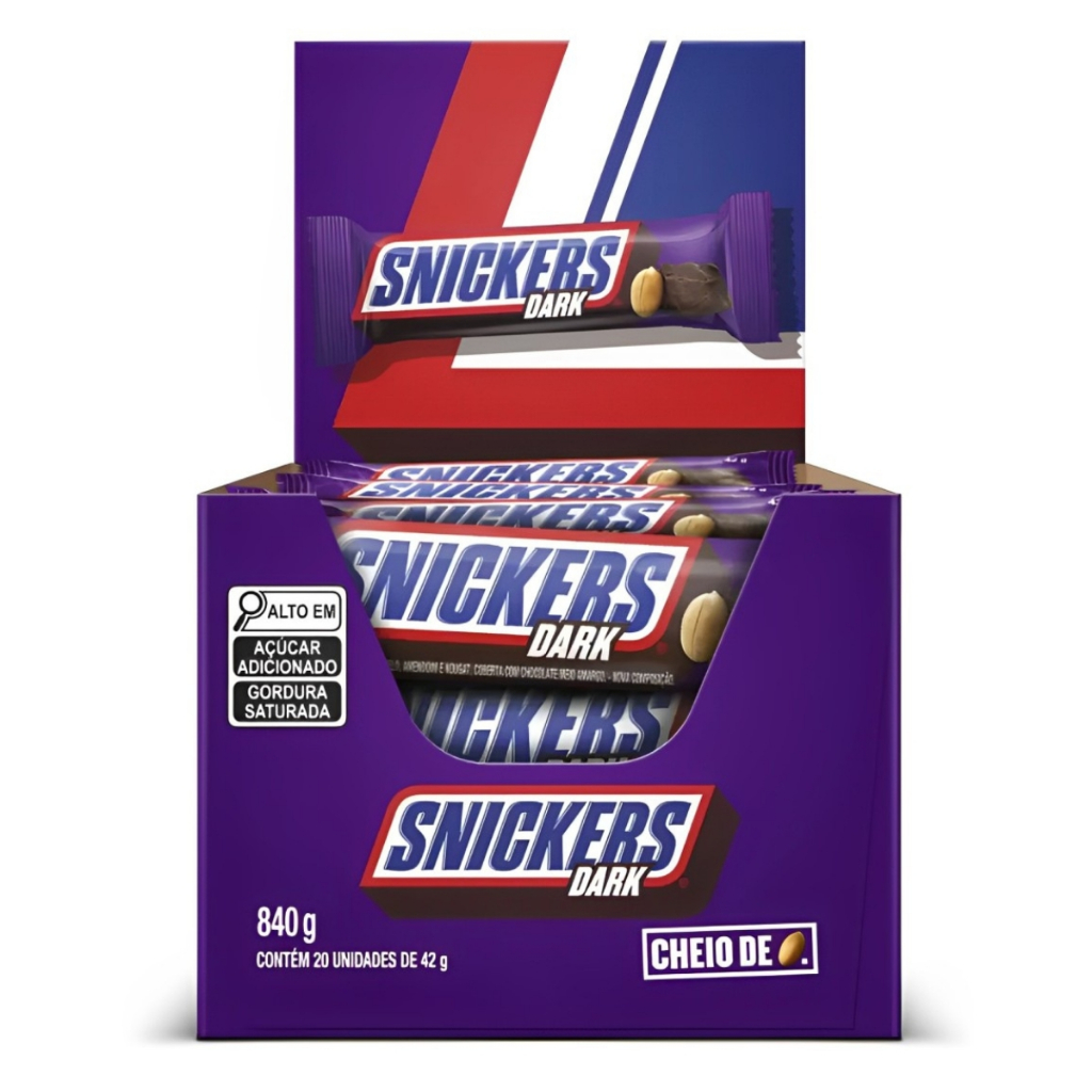 Chocolate Snickers Dark C/20 Unidades 840g Mars