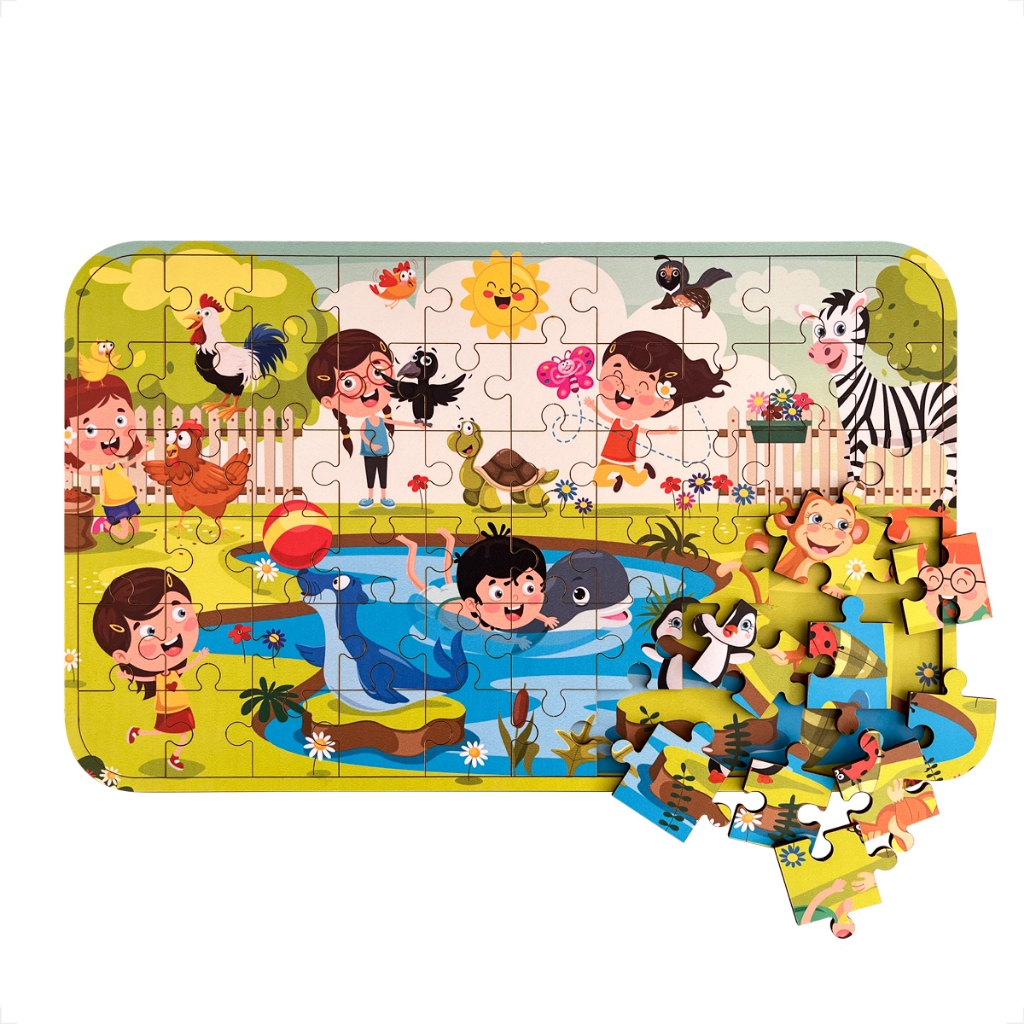 Quebra Cabeça Infantil Criativo 60 Peças Encaixe Festa Educativo Desenvolvimento em Oferta na Shopee