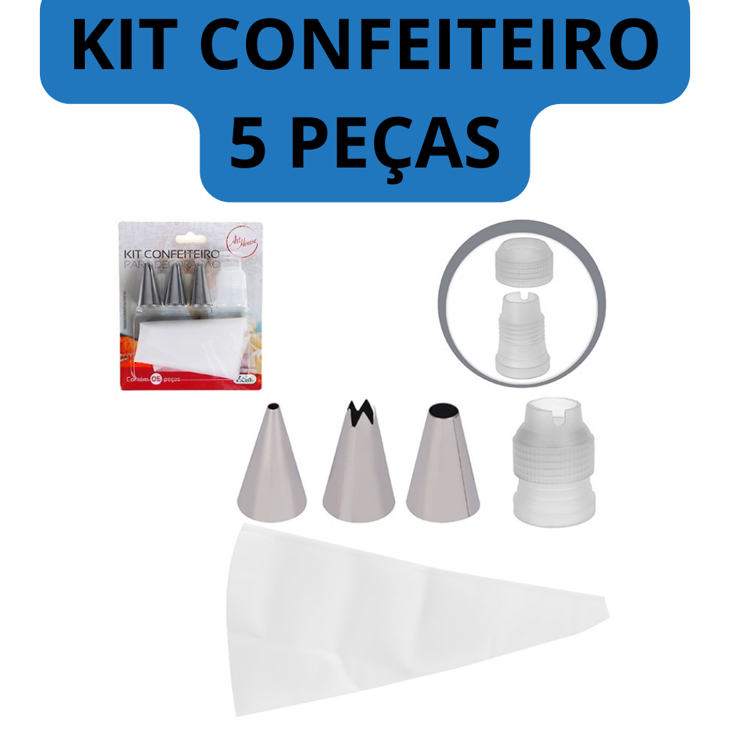 KIT CONFEITEIRO DECORAÇÃO BOLO CUPCAKE JOGO DE BICOS CONFEITAR