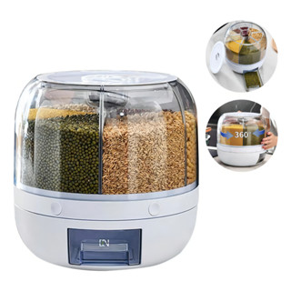 Dispenser Giratório Organizador de Alimentos com 6 Compartimentos para Grãos, Cereais 6 em...