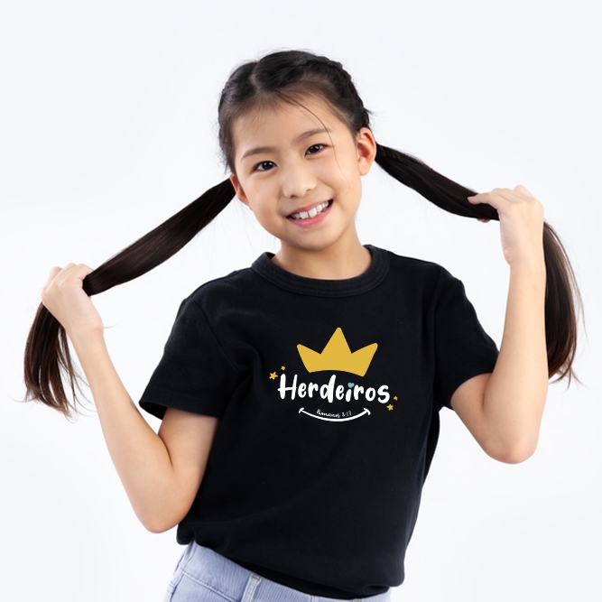 Camiseta Infantil Unissex Religiosa Herdeiros - Moda Cristã Fé em Oferta na Shopee
