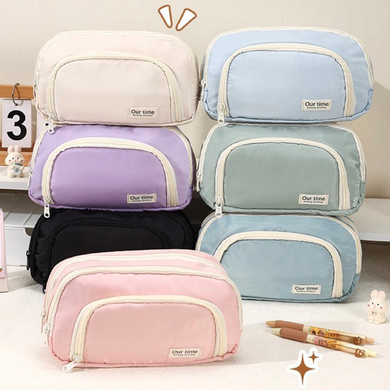 Estojo De Lápis De Papelaria Armazenamento Portátil De Grande Capacidade em Oferta na Shopee