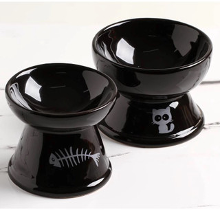 Comedouro Elevado Gatos Cerâmica Luxo Bebedouro Cerâmica PET Elevado Anti Formigas Higiênico Prático