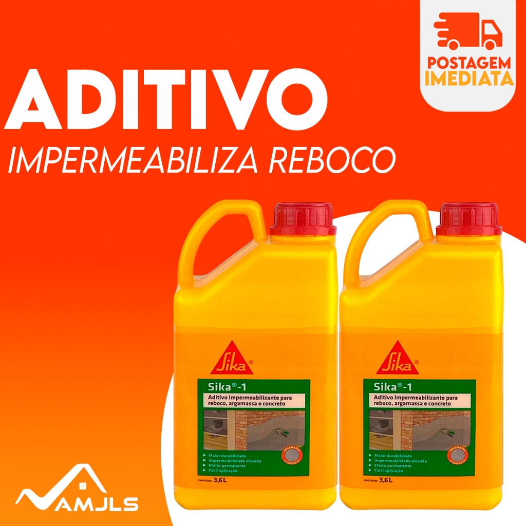 Sika-1 Aditivo 3,6 L Impermeabiliza Reboco Internos Externos Kit C/ 2