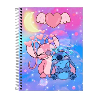 Caderno Lilo & Stitch – Stitch Azul, Ohana, Lilo, Anime Cartoon Escolar 1, 10 ou 20 Matérias Capa Dura em Oferta na Shopee