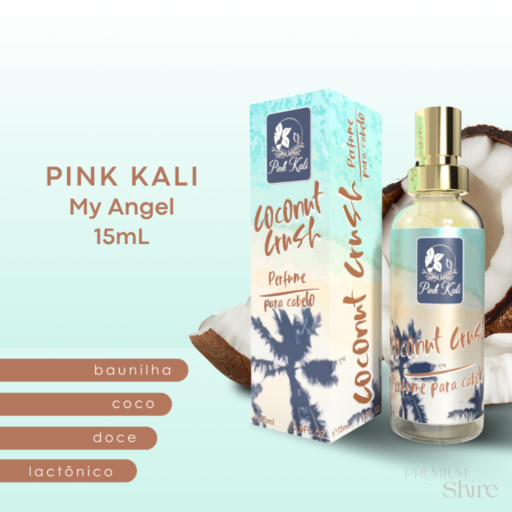Coconut Perfume Capilar Pink Kali Coconut Crush Vitoria's Secret Perfume para Cabelos 15ml