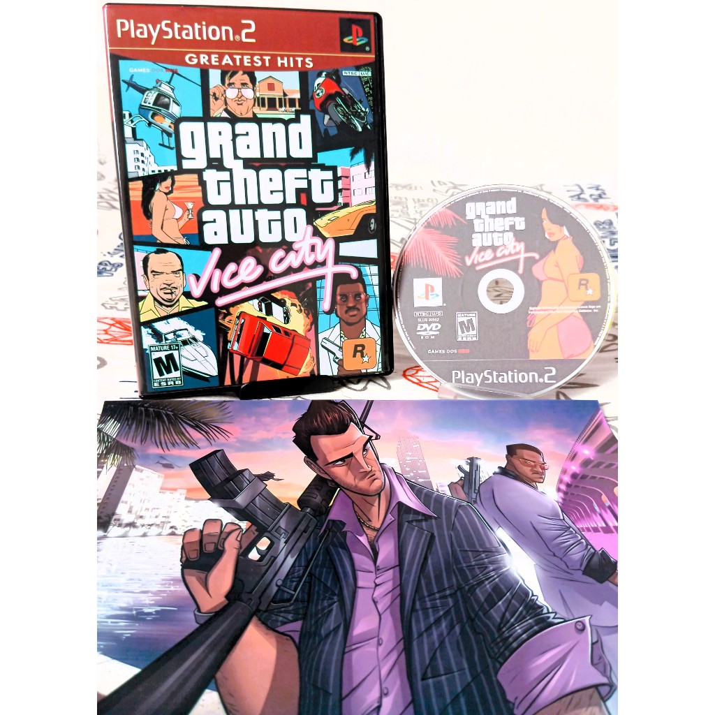 Jogo GTA Vice City em Português PT-BR para Play 2 Mídia Física