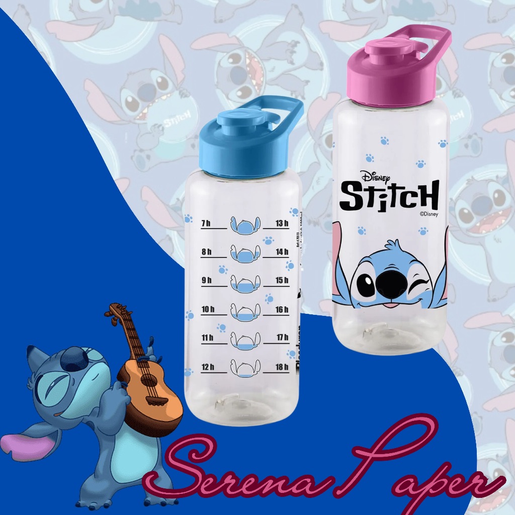 GARRAFA SQUEEZE COM TAMPA E ALÇA STITCH PLASDURAN 1 LITRO