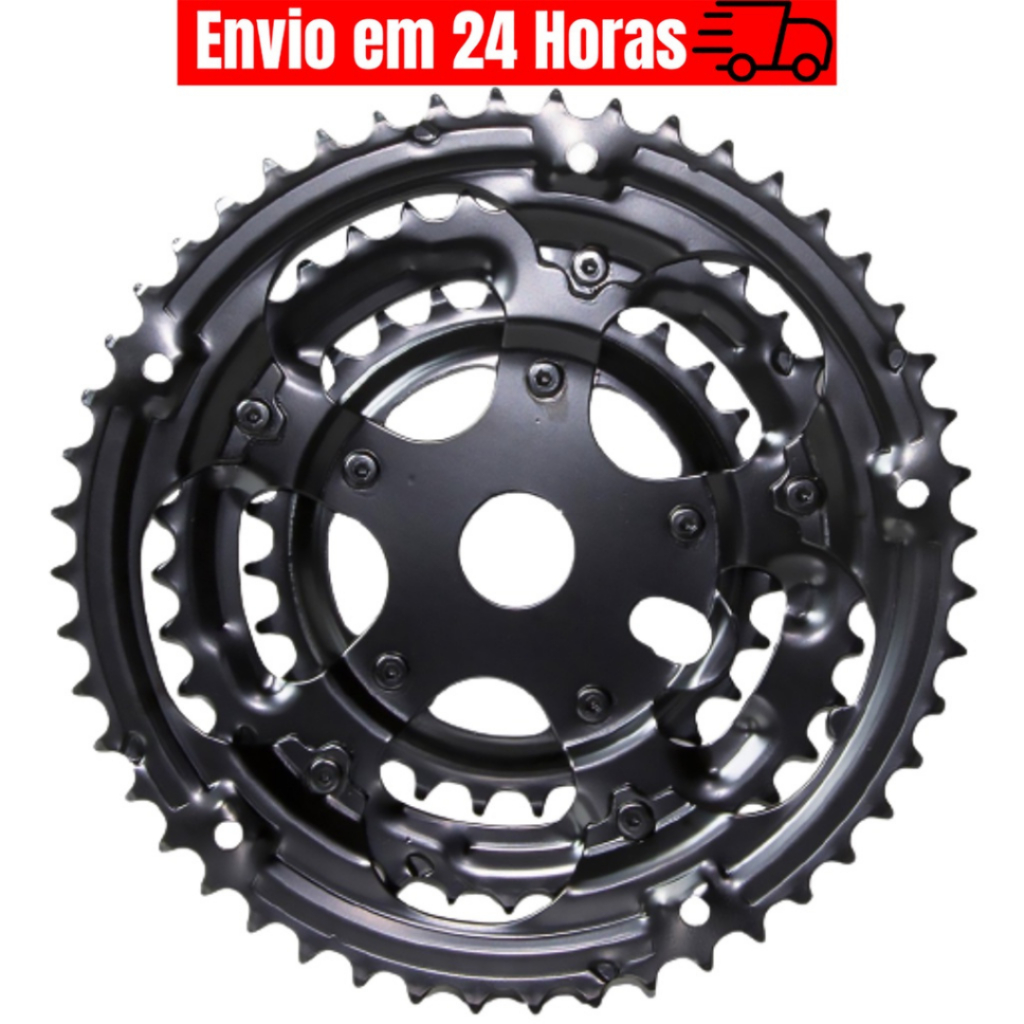 Coroa Engrenagem Tripla Para Bicicleta de Marcha Para Pedivela Monobloco 28/38/48 Index
