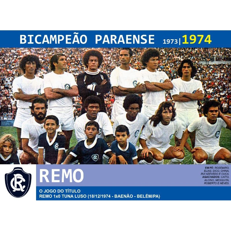 Quadro decorativo REMO BICAMPEÃO PARAENSE 1973/1974