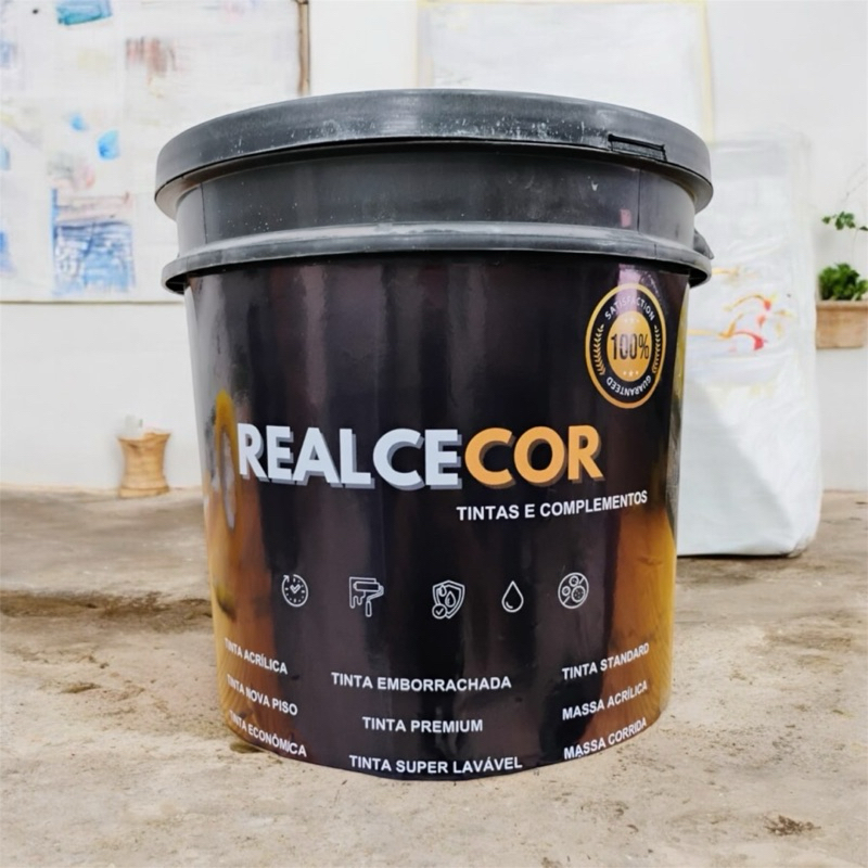 Tinta Emborrachada Realcecor 16L Borracha Líquida Hidrorepelente Combate Umidade e Fisuras