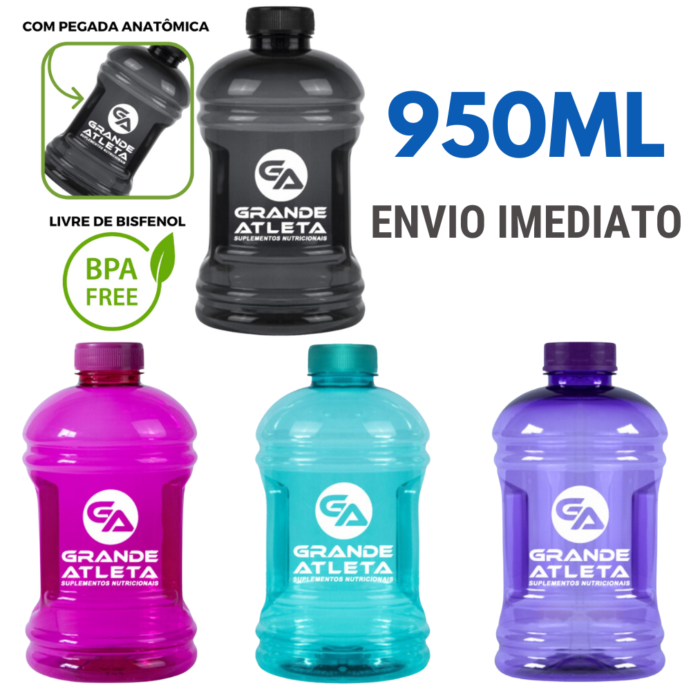 Garrafa Galão de água academia 950ml Grande Atleta - Envio Imediato - Livre de BPA
