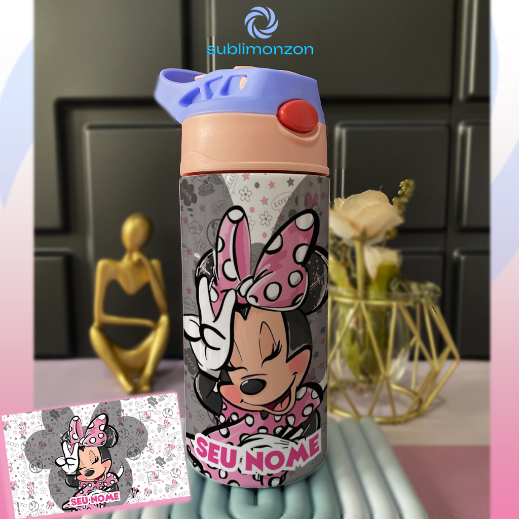 garrafinha infantil MINNIE MICKEY garrafinha térmica inox vácuo
