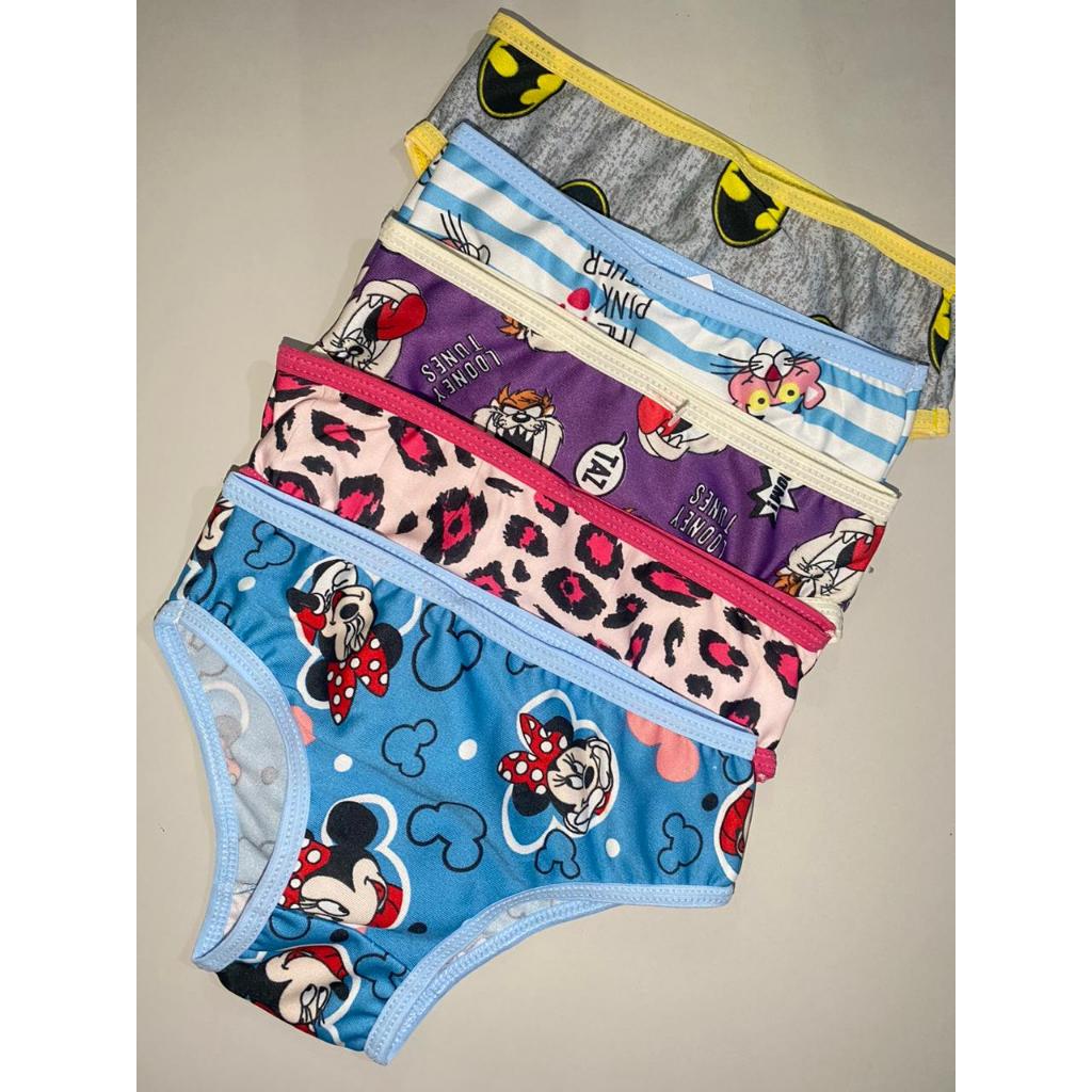 Kit 10 Calcinha Infantil Meninas Tanga Bebê Criança Poliamida Alta Qualidade Conforto