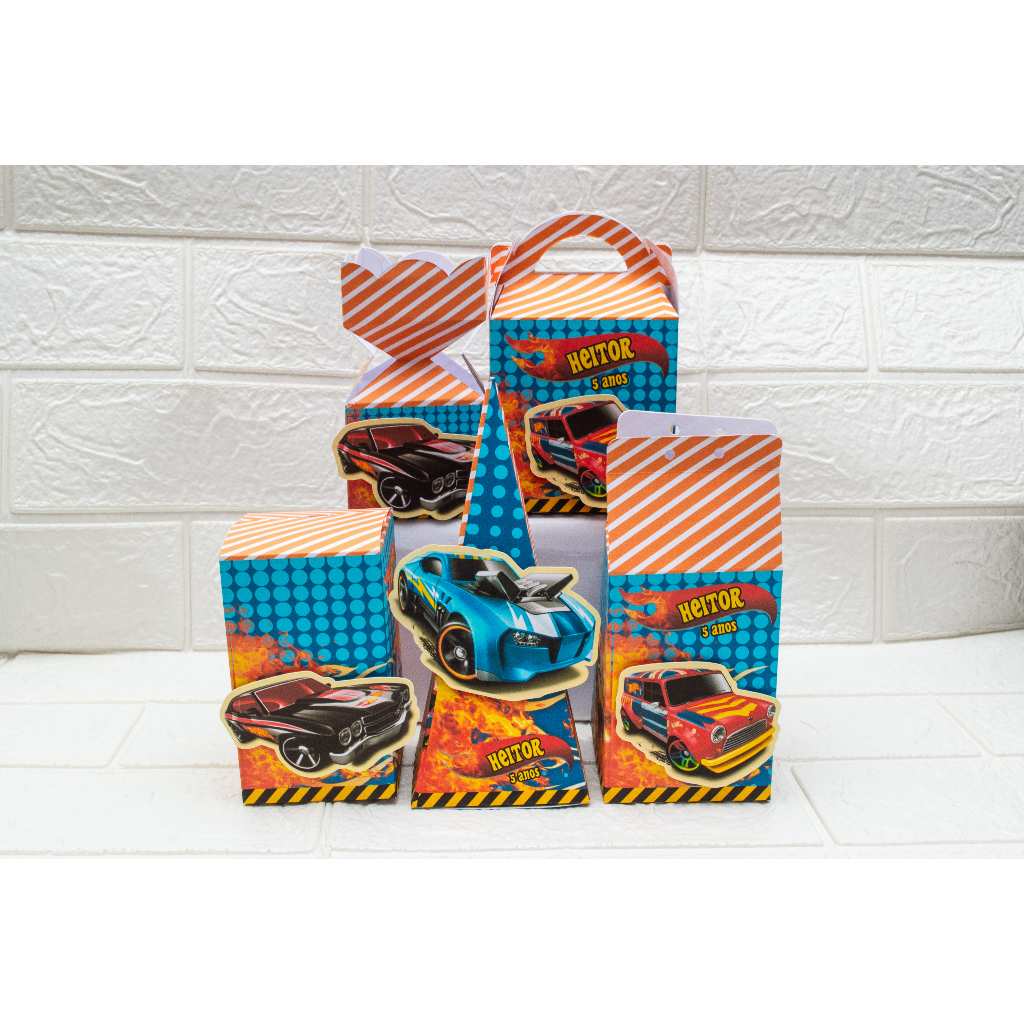 Kit Personalizados Hot Wheels Monster Truck Lembrancinhas Caixinhas para Festa De Aniversário