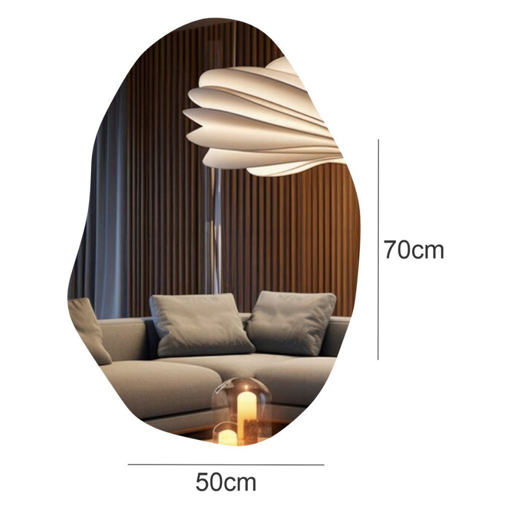 Espelho Orgânico 70x50 Lapidado Polido Moderno Decorativo c/FITA DUPLA FACE (TORTINHO)