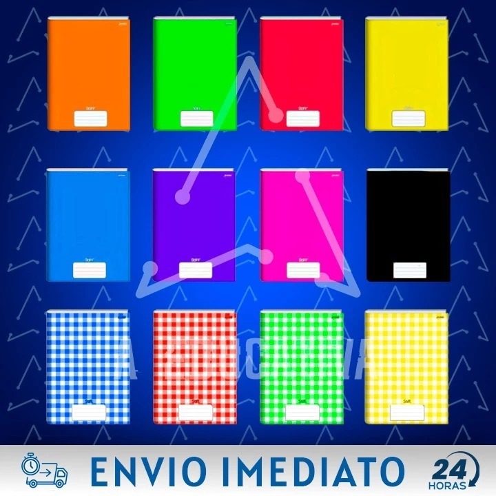 KIT 5 CADERNO BROCHURA GRANDES (A4) CAPA DURA 96 FOLHAS em Oferta na Shopee