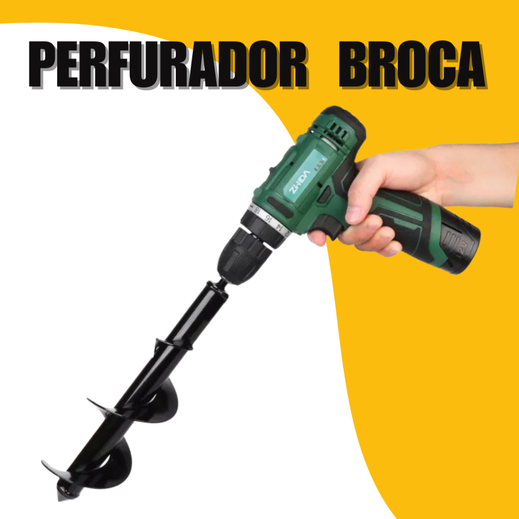 Broca Perfurador Solo Terra Espiral P/ Furadeira Jardinagem em Oferta na Shopee