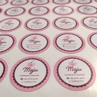 200 Etiquetas Adesivas 3x3 Personalizados Com Recorte em Oferta na Shopee