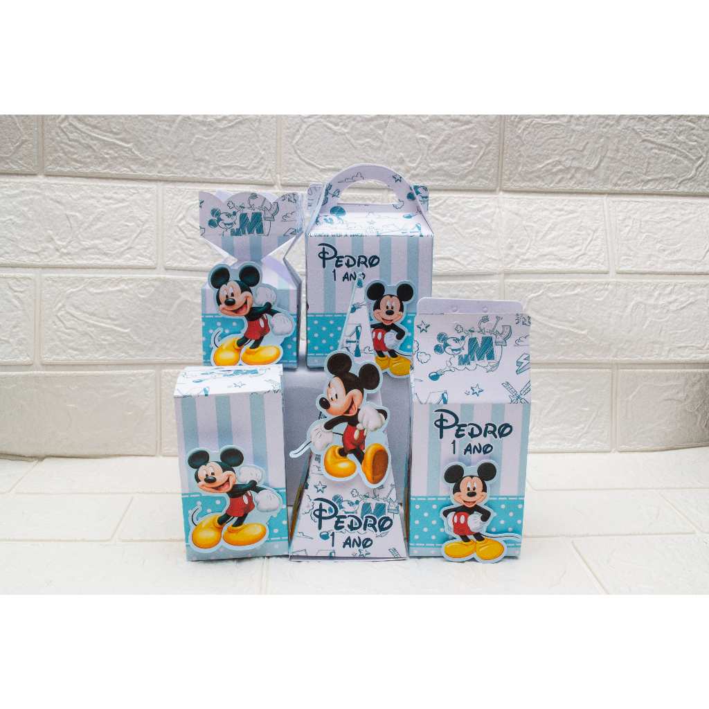Kit Personalizados Mickey Lembrancinhas Caixinhas para Festa De Aniversário