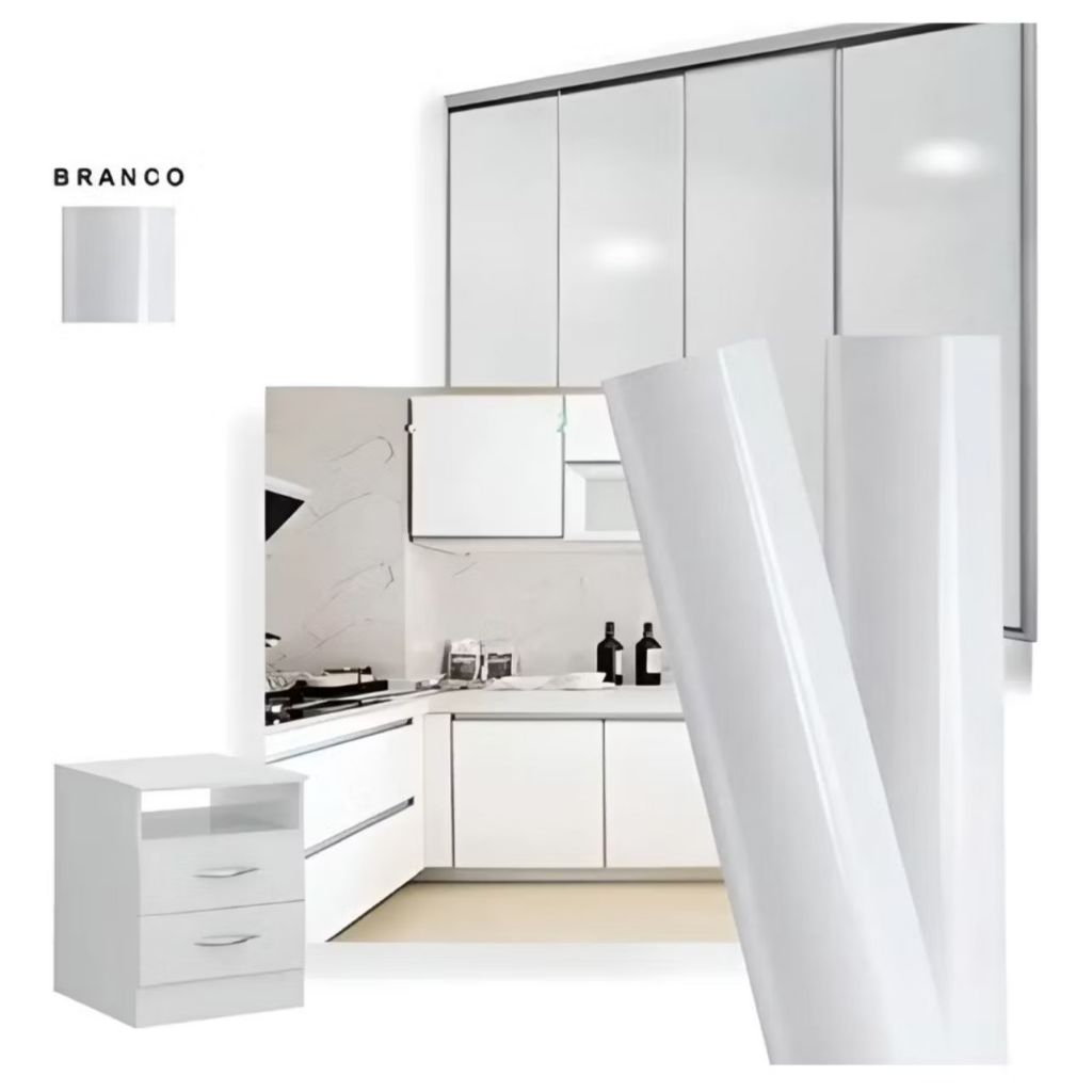 Adesivo Vinílico Autocolante Branco Brilho Ou Fosco Rolo Aplicação Geladeira Fogão Moveis Lavável em Oferta na Shopee
