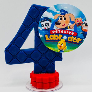 Decoração Festa / Vela Aniversário Biscuit / Topo de Bolo / Festa Detetive Labrador em Oferta na Shopee