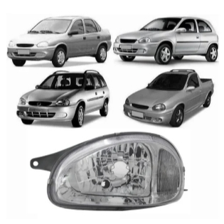 Farol Corsa 2000/2010 Lente Vidro Cromado