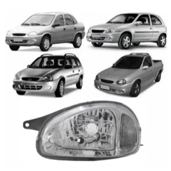 Farol Corsa 2000/2010 Lente Vidro Cromado