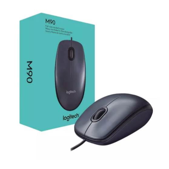 Mouse Logitech M90 Óptico Preto Usb Com Fio Original