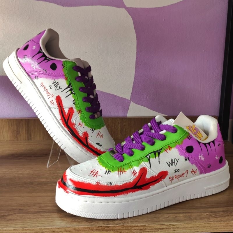 Tênis Branco Unissex Customizado Jocker Coringa