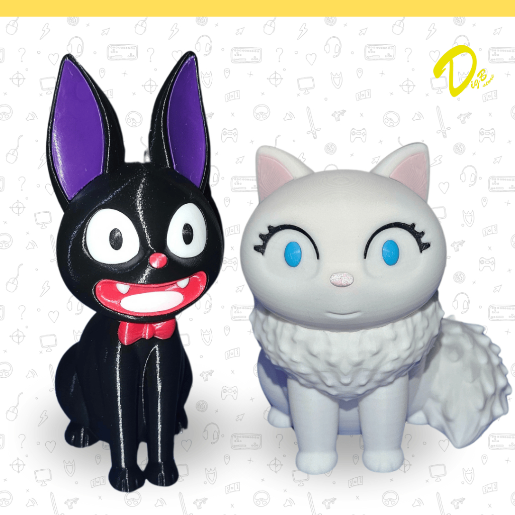 Miniatura Action Figure Casal Gatos Jiji Lily O serviço de entregas da Kiki Studio Ghibli