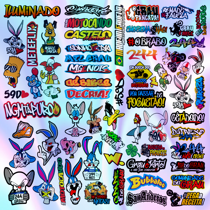 Adesivos Holográficos - Cartela com 64 Unidades - Impreshow MHL10 em Oferta na Shopee