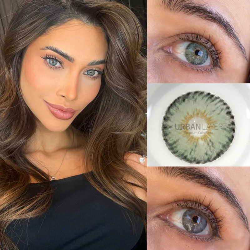 Lente de contato Siri Green Urban Layer original Siri gray Angeles N gray blue Cleopatra Gray Maria helena Green