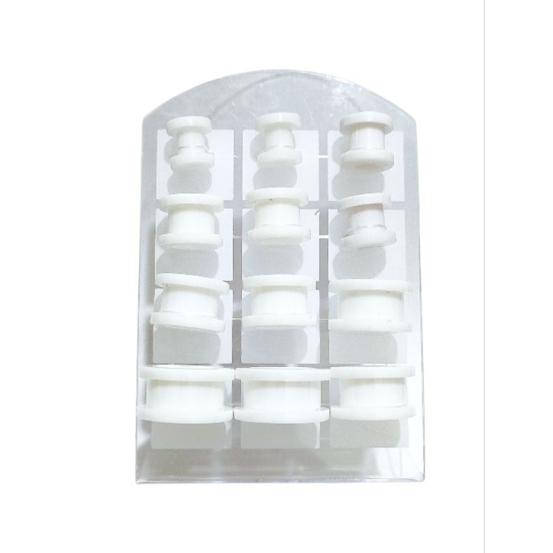 alargador branco plástico 6mm 8mm 10mm 12mm 14mm 16mm kit variados acrílico