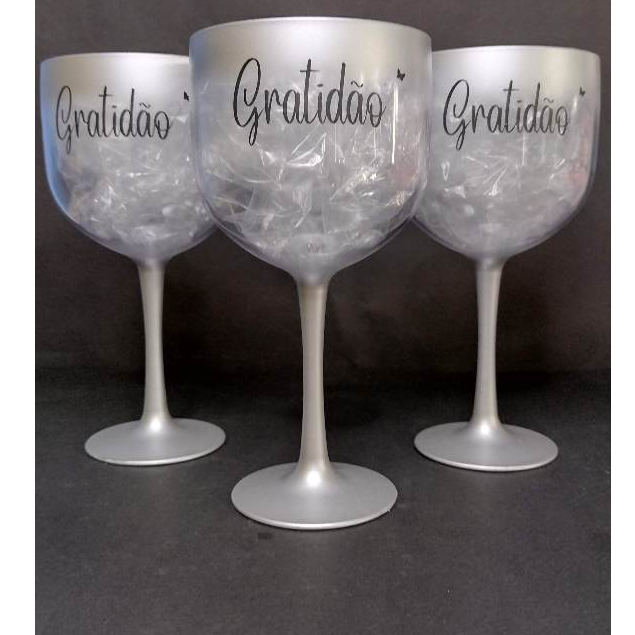 25 Taças Gin 450ml Degradê com borda pintada Personalizadas 1 lado