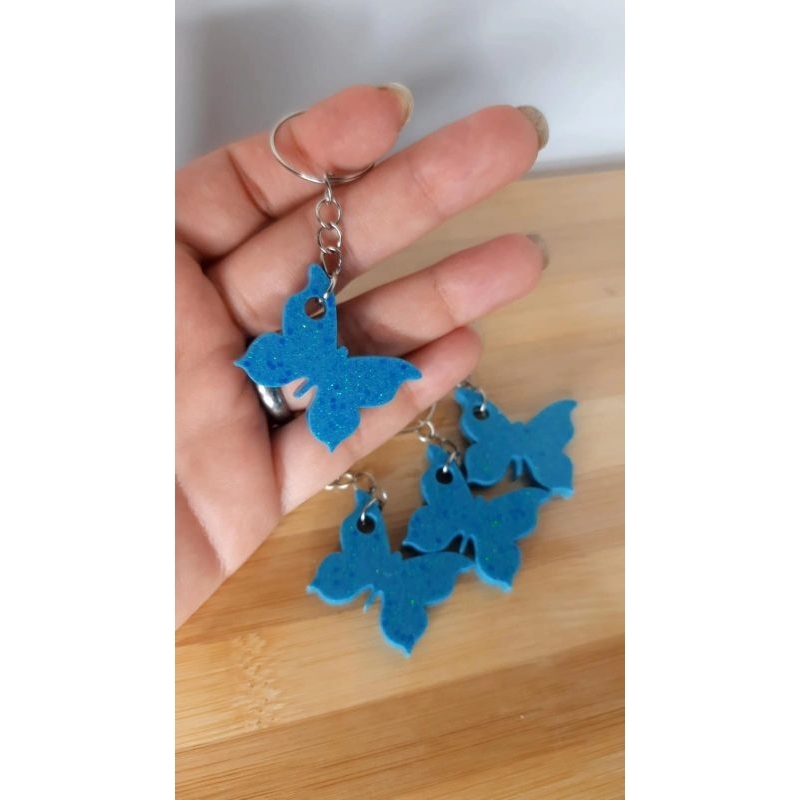 Chaveiro Borboleta Em Resina Personalizado Para lembrancinhas Aniversario - Casamento - 15 Anos