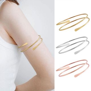 Braçadeira punk de três círculos pulseira fashion personalizada pulseira aberta em Oferta na Shopee