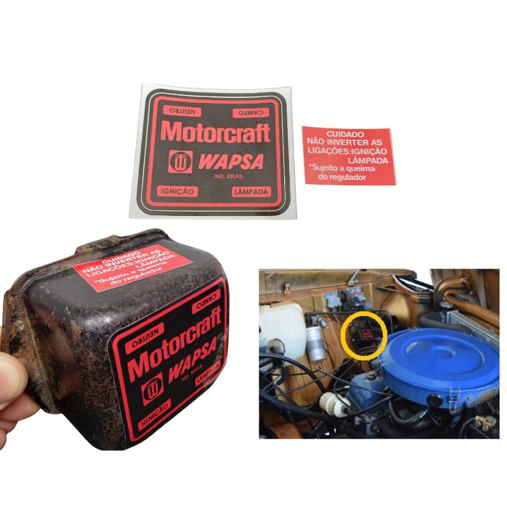 Adesivos Tampa Regulador De Tensão Motorcraft - FORD - (Galaxy, Landau, Maverick, Corcel 2)