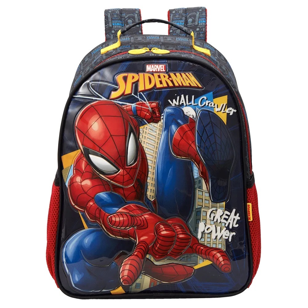Mochila Escolar 16 Spider-Man Black Basic