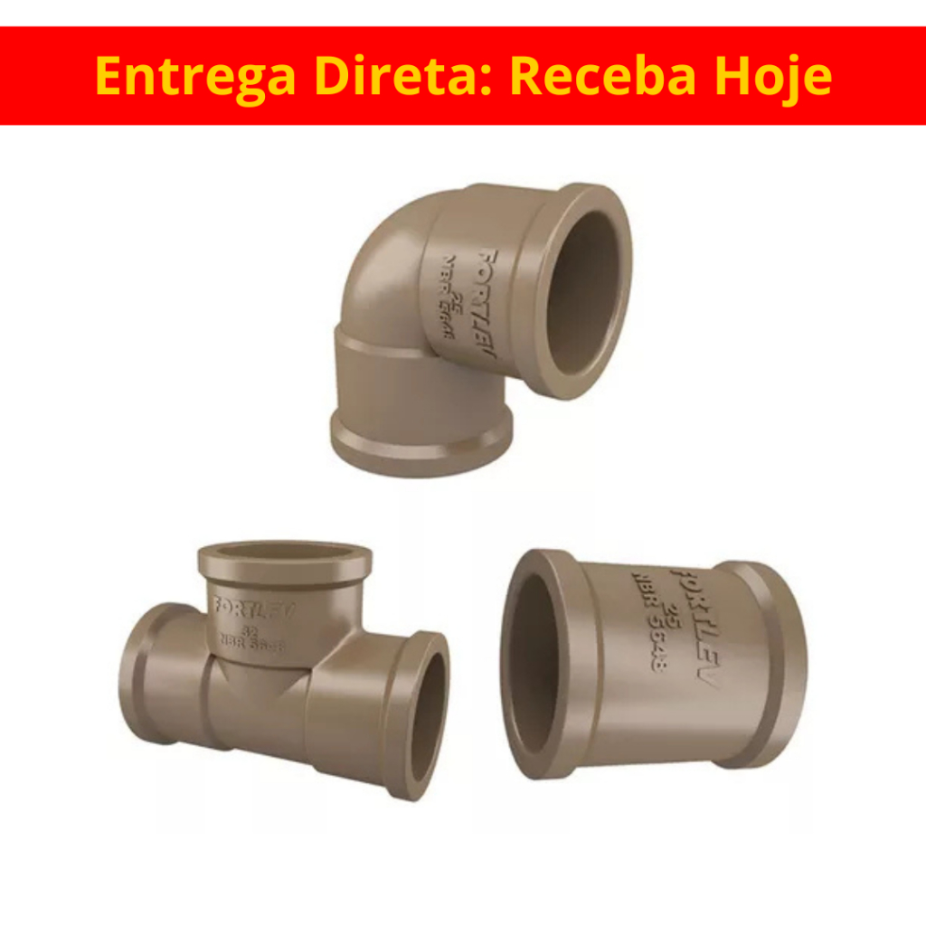 Kit 50 Conexões - 20 Cotovelos, 10 Tee,  20 Luvas Solda - 3/4 (25mm)