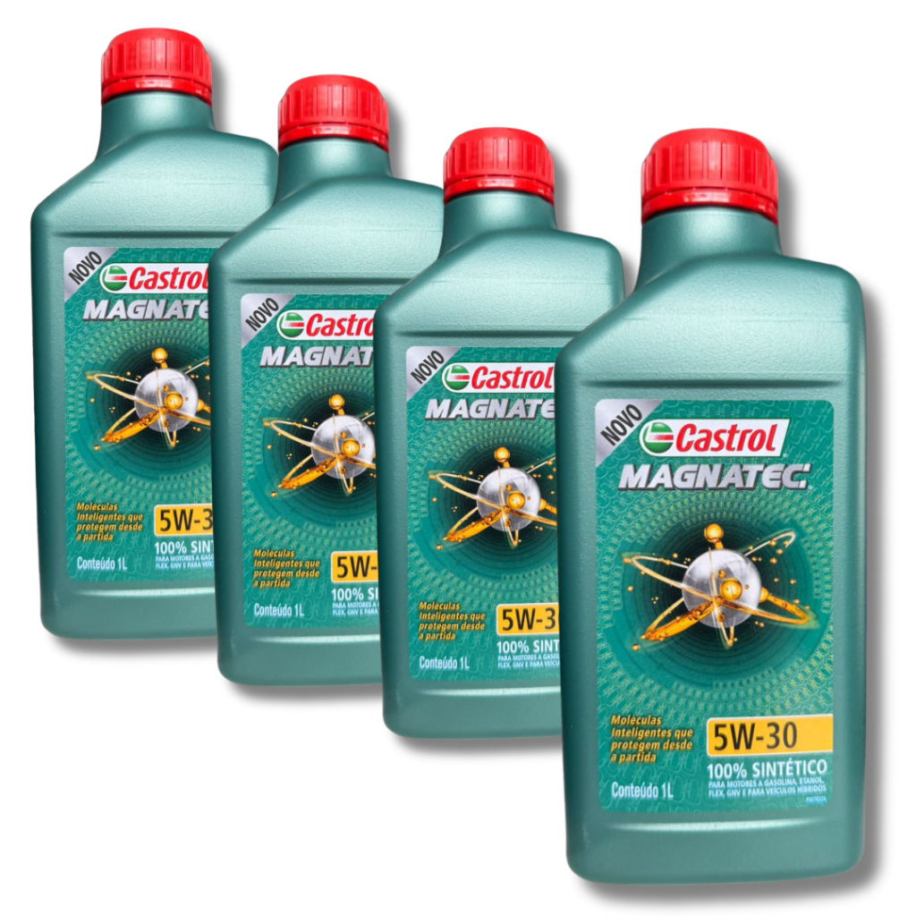 KIT TROCA DE ÓLEO CASTROL SINTÉTICO 5W30 4L (AGILE, CELTA, CLASSIC, COBALT CORSA)
