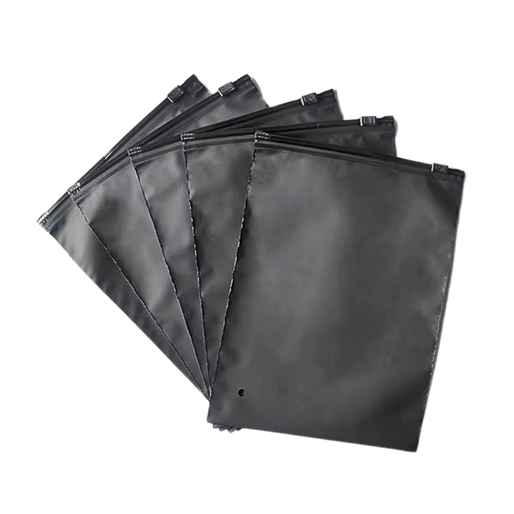 100 Saquinho Saco Plástico Preto Fosco 15x20cm Zip Lock Abre e Fecha