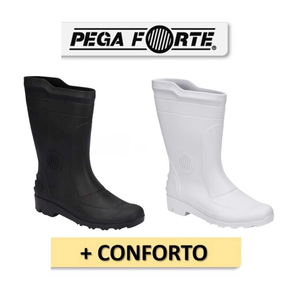 Bota Galocha Cano Medio PVC FORRADO Pega Forte Grendene Preta ou Branca Original em Oferta na Shopee