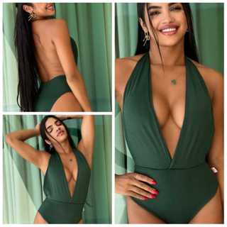 Body feminino frente única com Bojo P em Oferta na Shopee